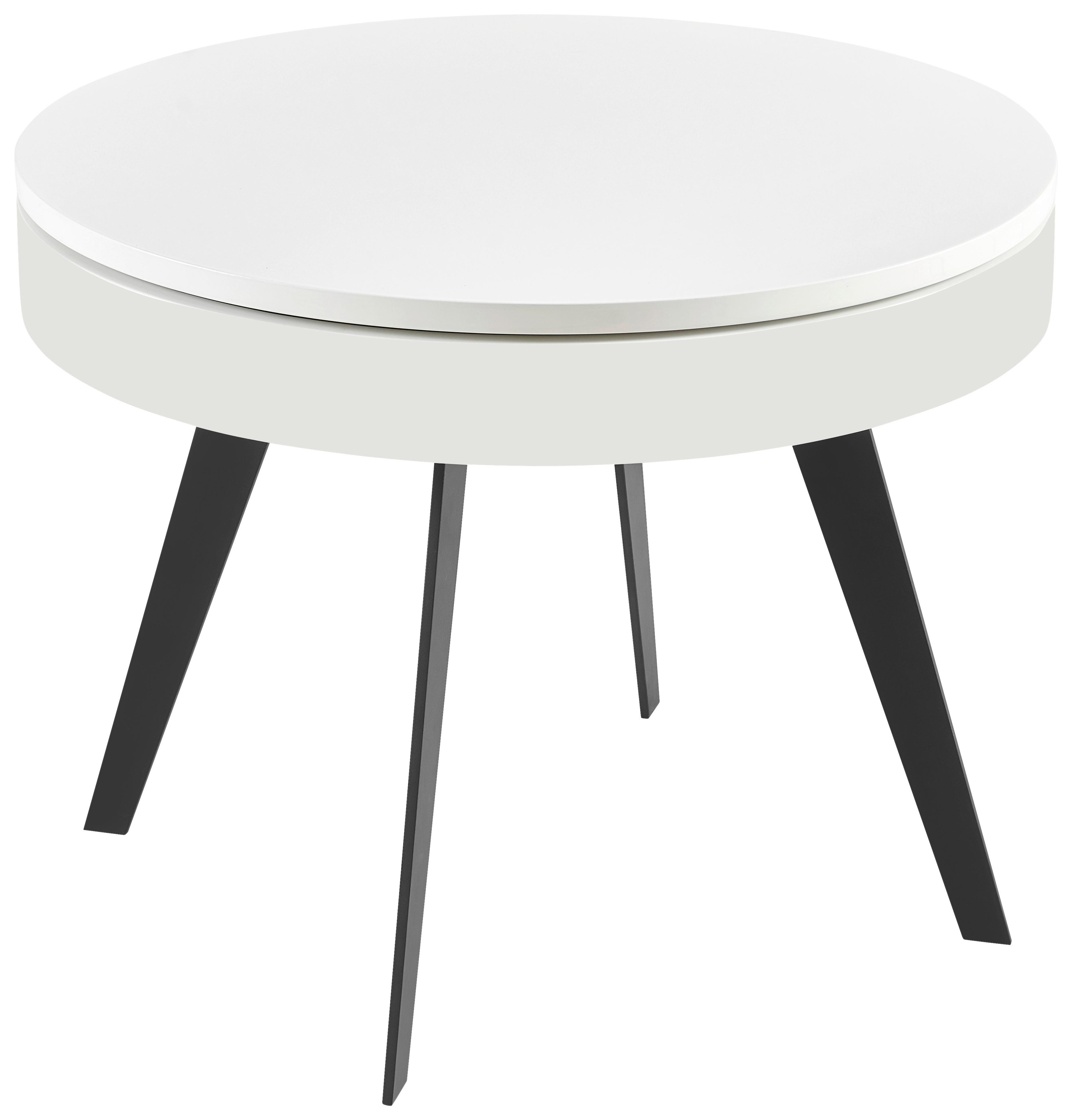 Couchtisch Ruby - Weiß Hochglanz/Schwarz, MODERN, Holzwerkstoff/Metall (70/57cm)