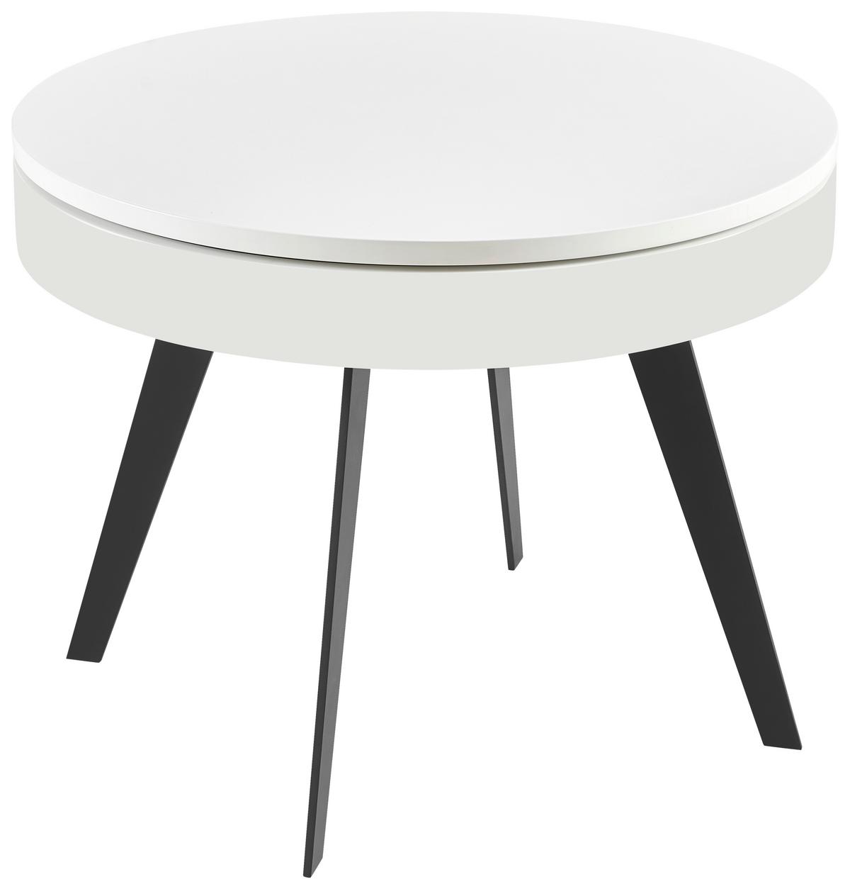 Dohányzóasztal Ruby - fekete/magasfényű fehér, Modern, faalapú anyag/fém (70/57cm)