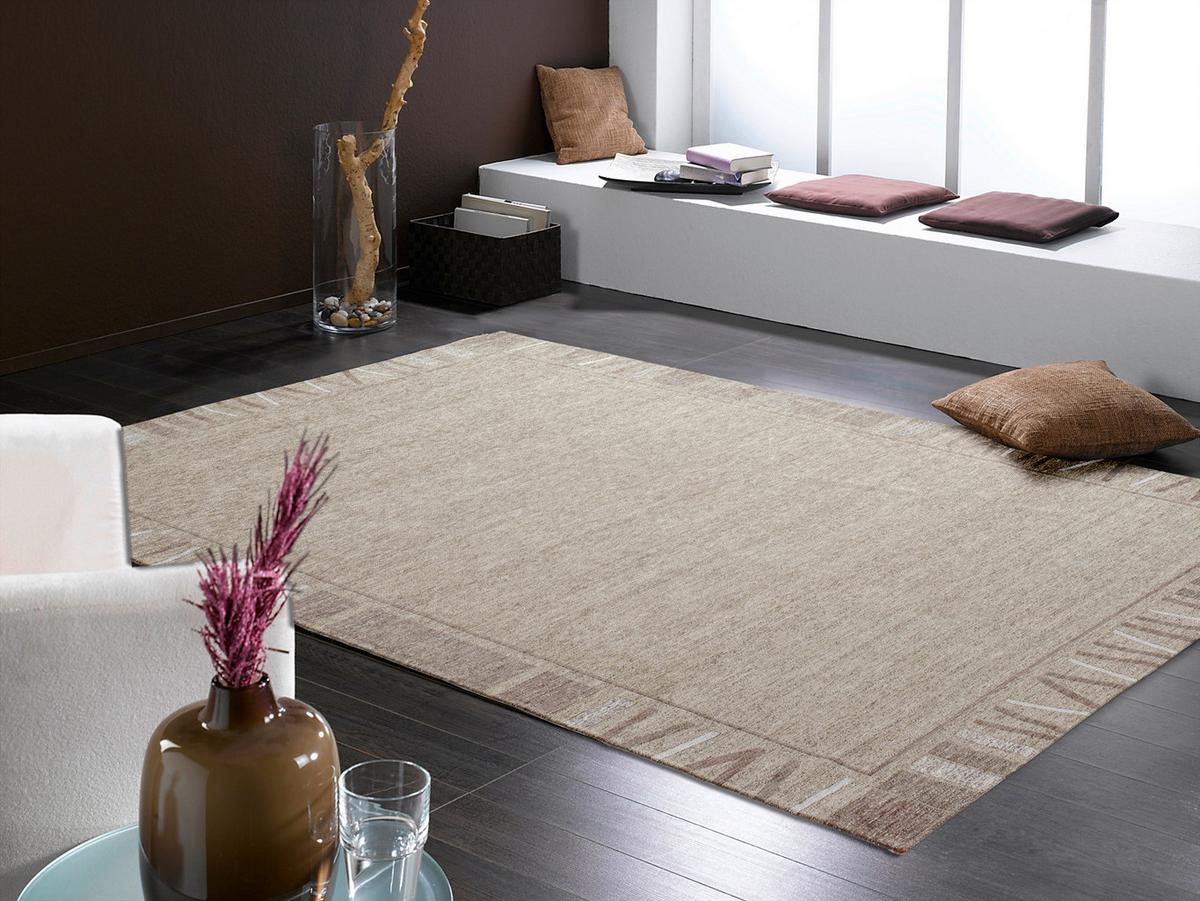 Flachwebteppich Alanis Border Naturfarben 120x180 cm - Naturfarben, Basics, Textil (120/180cm) - Novel