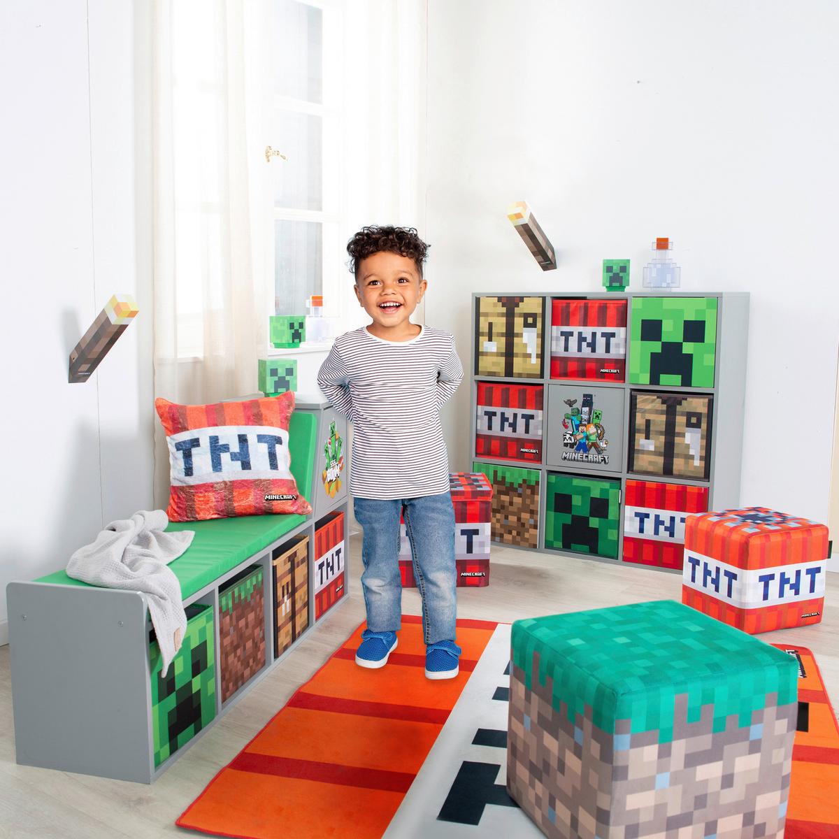 Regal Minecraft - Multicolor/Grau, MODERN, Holzwerkstoff (90/90/30cm) - Minecraft