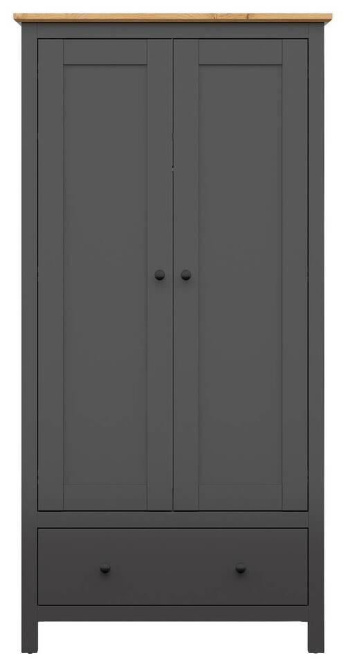 Kleiderschrank Hesen Wardrobe - Graphitfarben/Eiche Artisan, Design, Holzwerkstoff (101/203/57cm)