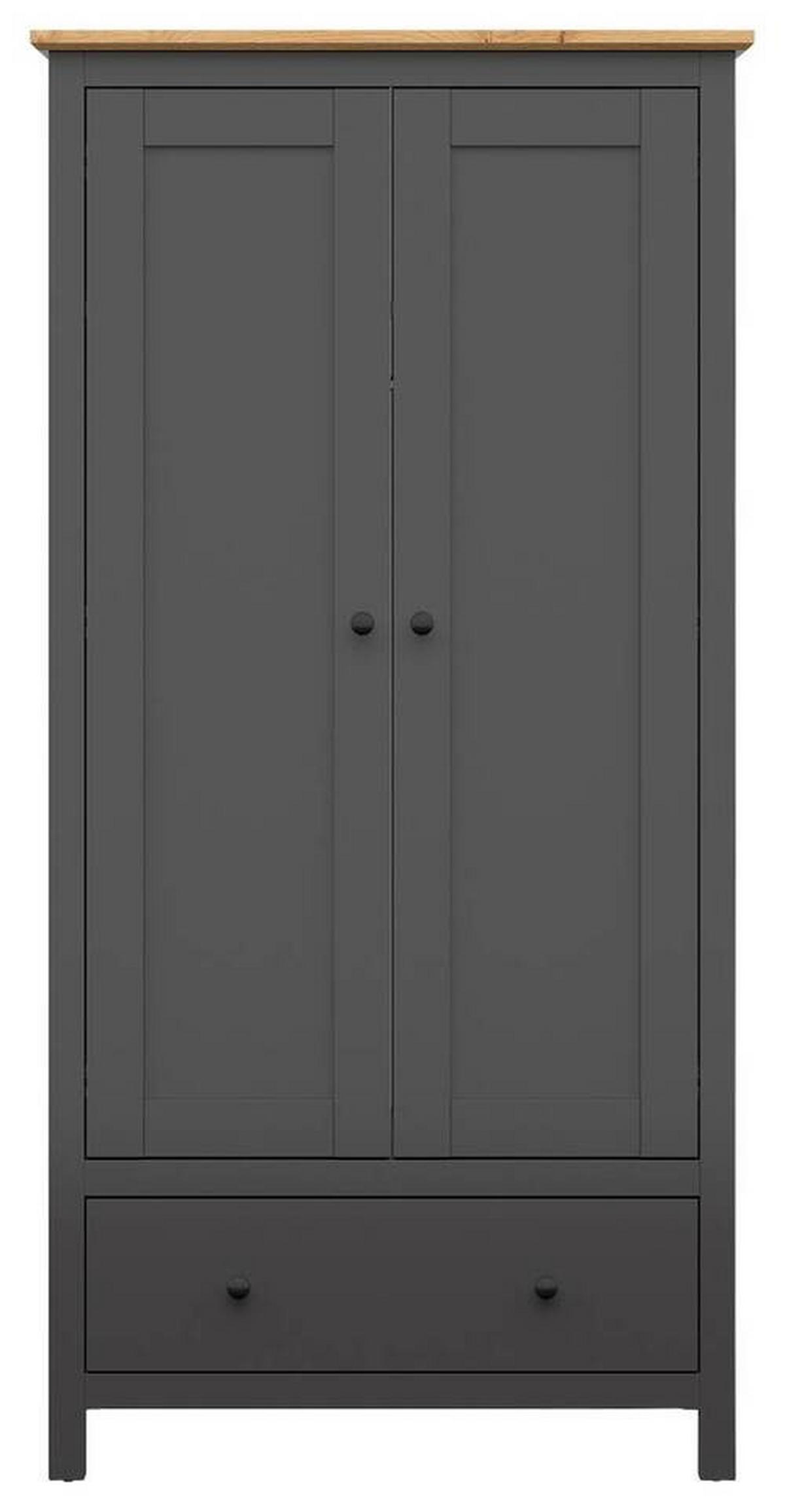 Kleiderschrank Hesen Wardrobe - Graphitfarben/Eiche Artisan, Design, Holzwerkstoff (101/203/57cm)