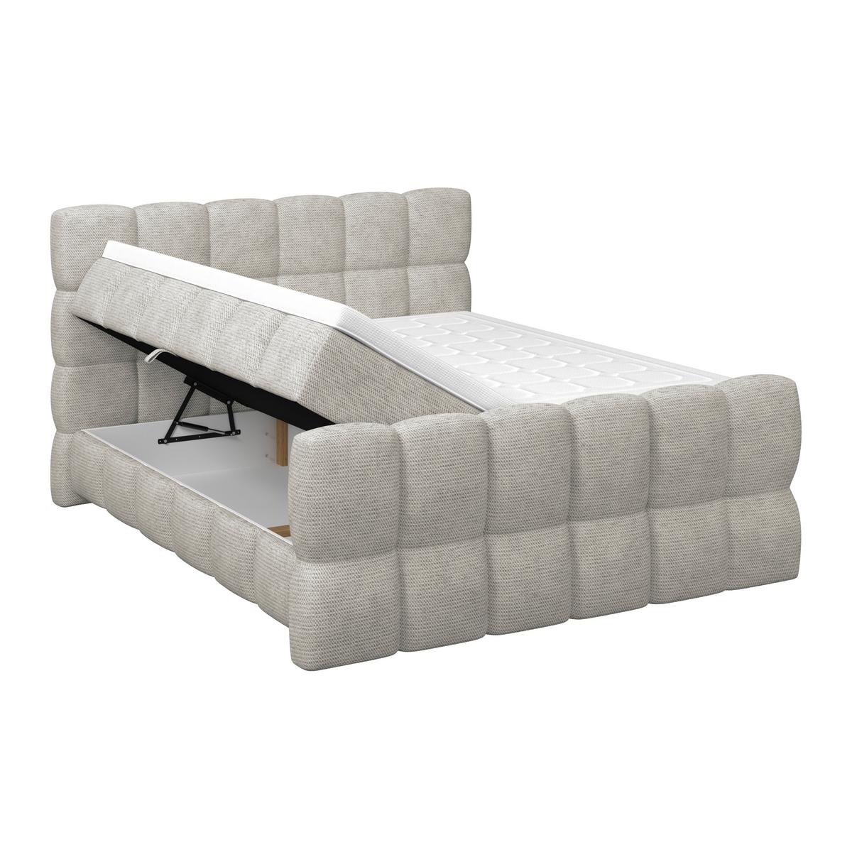 Boxspringbett Brisbane inkl. Bettkasten 160x200 - Ecru/Schwarz, Trend, Holz/Holzwerkstoff (160/200cm) - Sembella