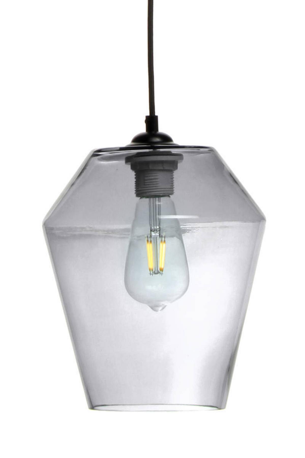 Hängeleuchte Planta H: 30 cm 1-Flammig - Grau, Trend, Glas (21/30/21cm) - Kayoom