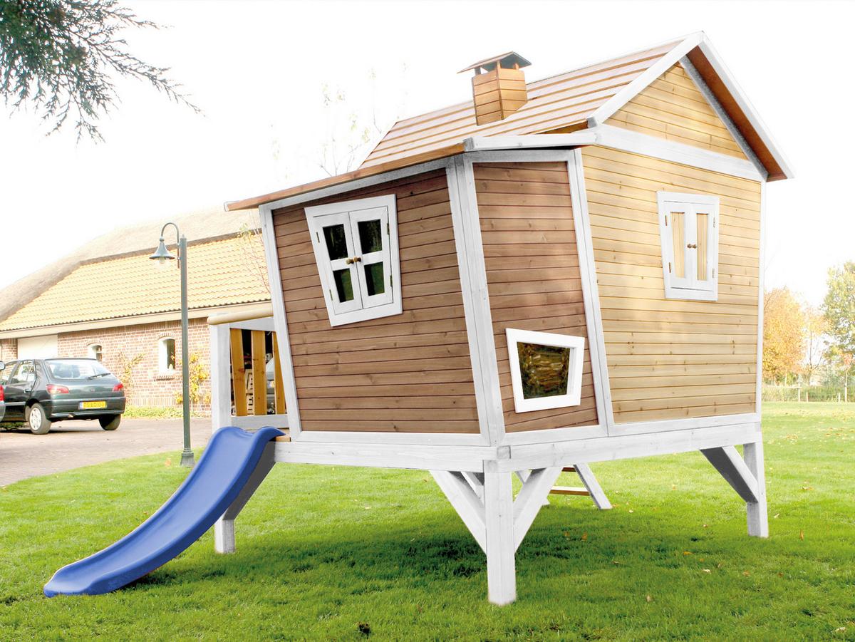 Spielhaus A030.108.31 - Blau/Hellgrün, KONVENTIONELL, Holz/Kunststoff (123/12,8/152cm) - Ambia Garden