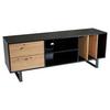 TV-Lowboard Wl6.814 B: 150 cm Schwarz - Eichefarben/Schwarz, Design, Holzwerkstoff (150/55/40cm) - Livetastic