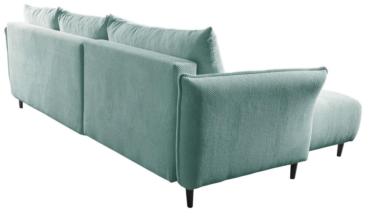Ecksofa Monte Carlo Mintgrün S: 160x290 Cm - Schwarz/Mintgrün, Trend, Holz/Holzwerkstoff (160/290cm)