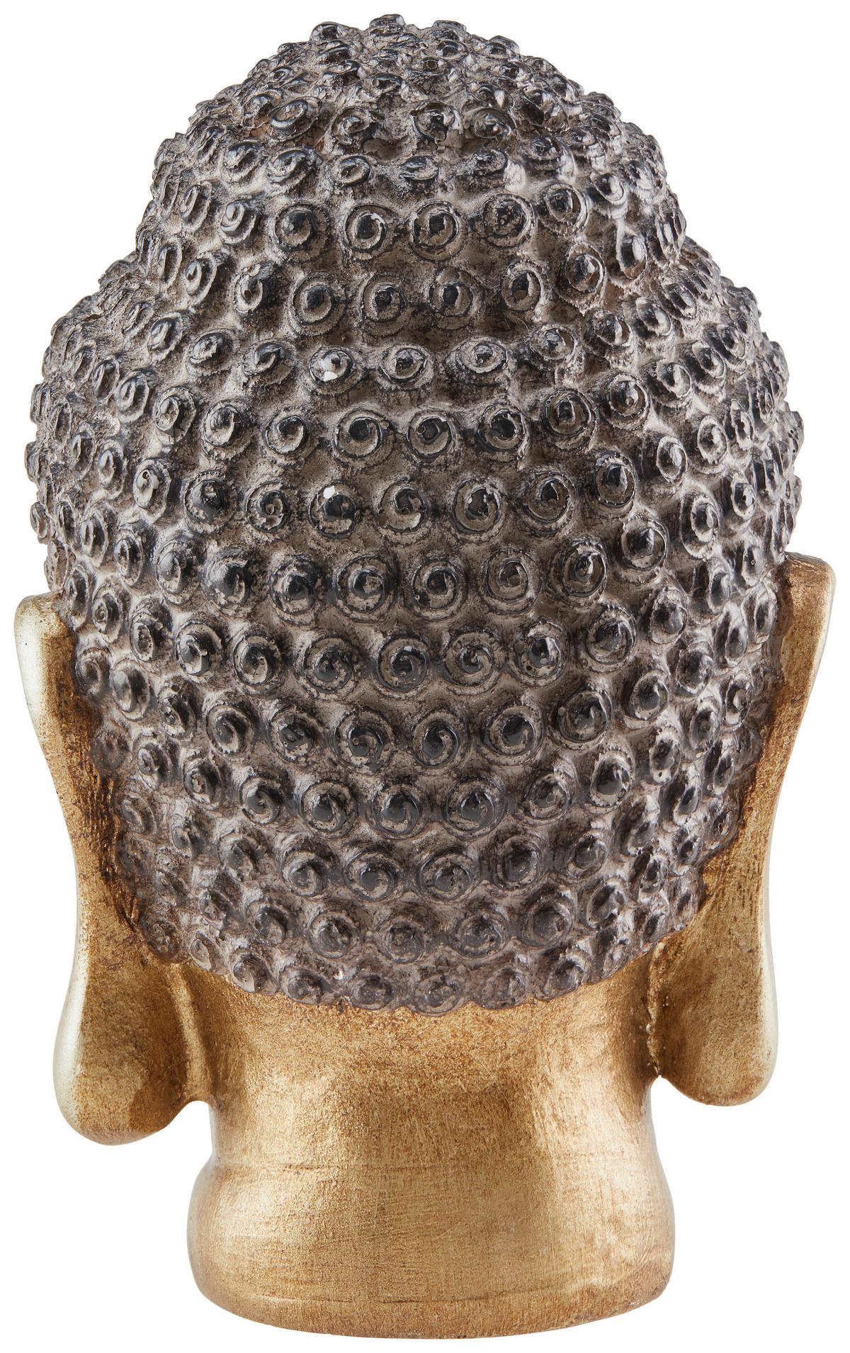 Dekofigur Buddhakopf H: 13 cm Kunststoff für In- und Outdoor - Goldfarben/Braun, LIFESTYLE, Kunststoff (8,5/13cm) - Luca Bessoni