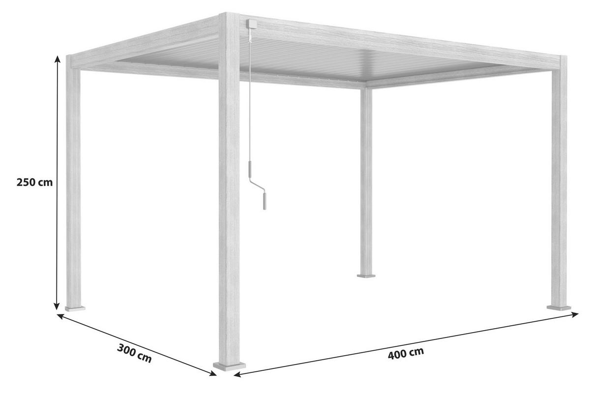 PERGOLA DELUXE 400X300CM HOLZOPTIK - Anthrazit/Braun, MODERN, Metall (400/250/300cm) - Gardenson