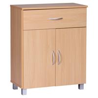 Komoda prírodná - farba buka/sivá, Konventionell, kompozitné drevo/plast (60/75/30cm) - MID.YOU