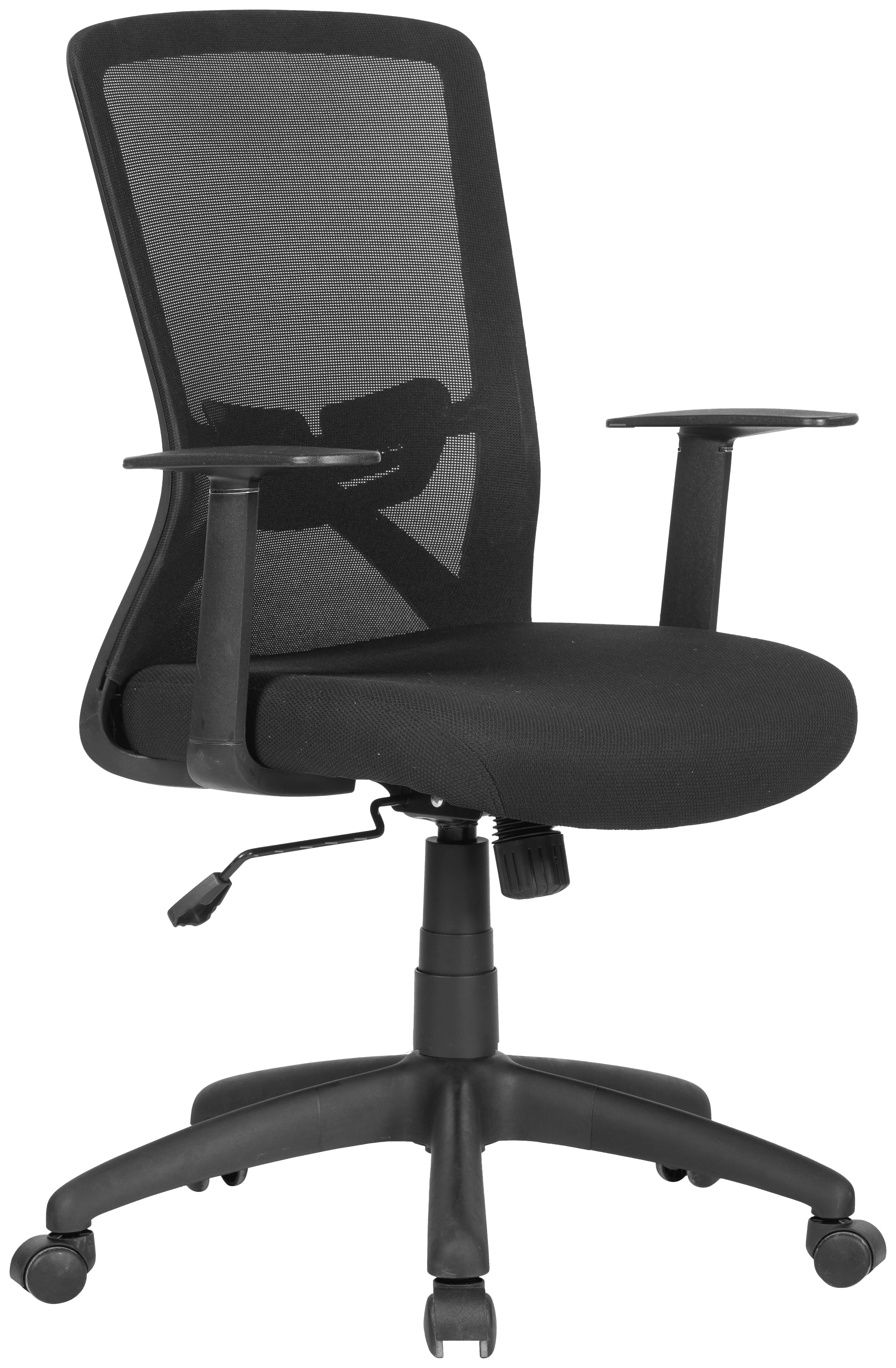 Drehstuhl Long Abwischbar Schwarz Bis 110 Kg - Schwarz, MODERN, Kunststoff/Textil (52,5/95,5-103/60,5cm) - MID.YOU