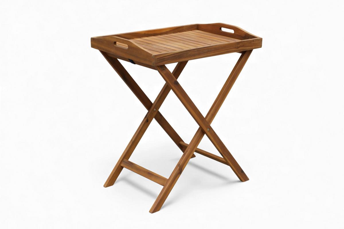 Gartentablett-Tisch, faltbar Akazie 68x44x74 cm - Akaziefarben, Basics, Holz (68/44/74cm)