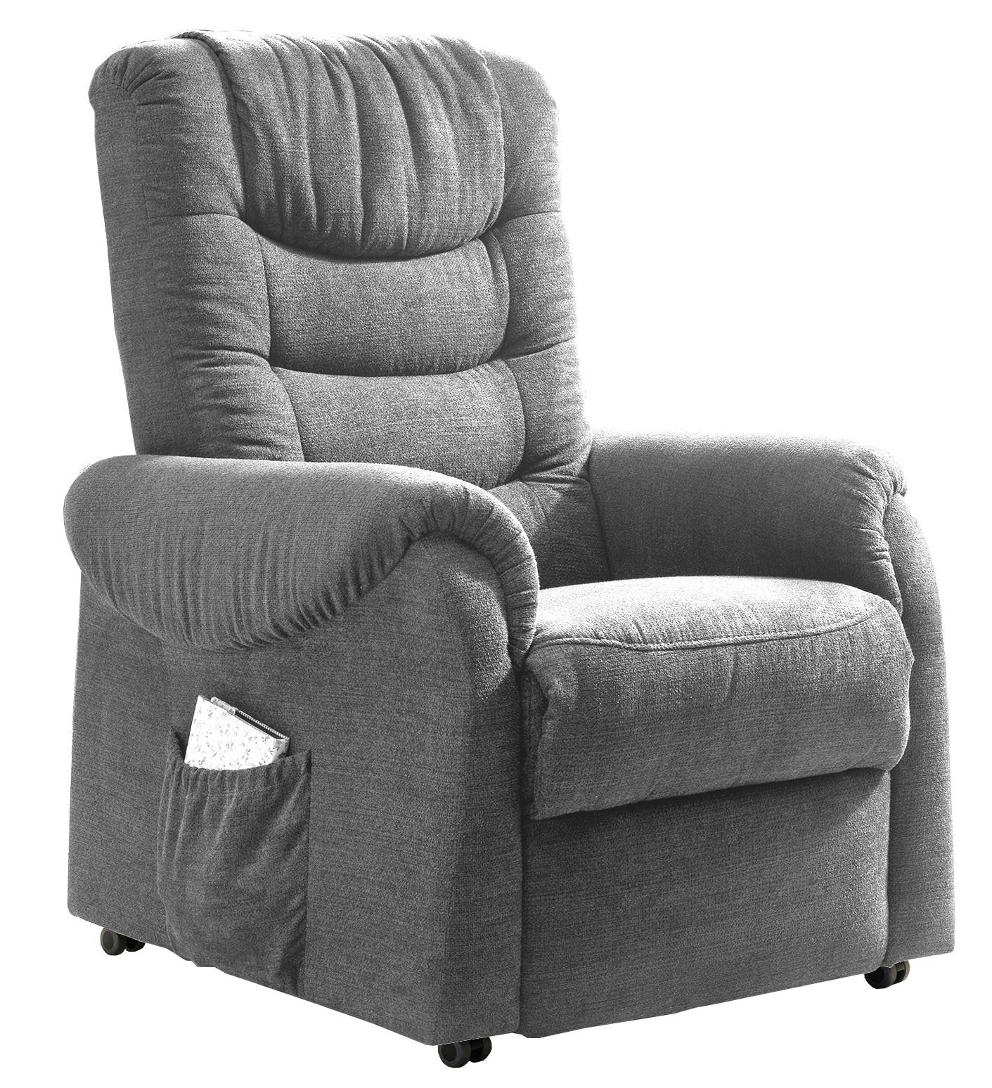 Fernsehsessel Nino Dunkelgrau B: 76 cm - Dunkelgrün/Dunkelgrau, Design, Holz/Textil (76/106/94cm) - Livetastic