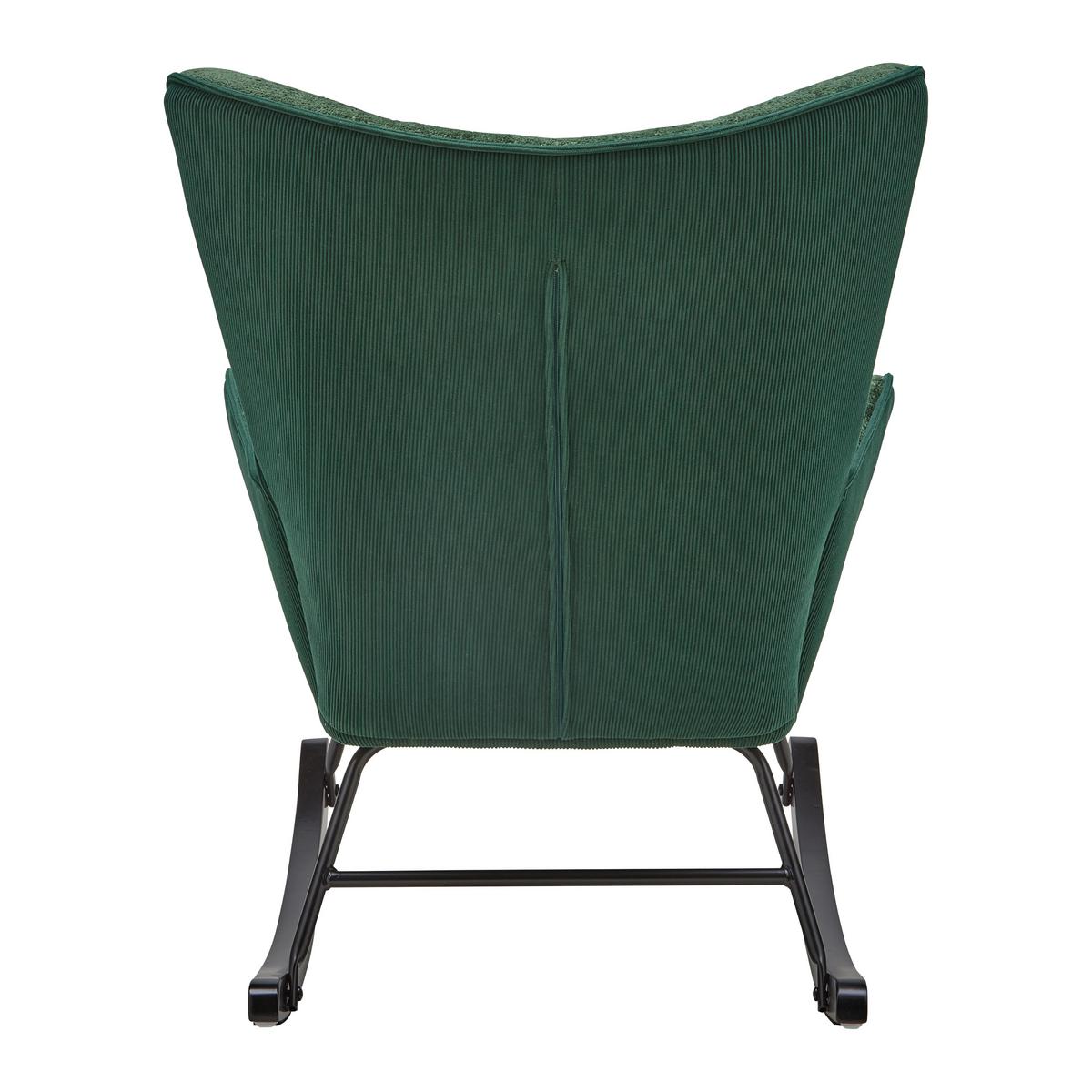 Hojdacie kreslo ROCK, zelená, max. 140 kg - čierna/zelená, Modern, kov/drevo (66/90/77cm) - Mömax