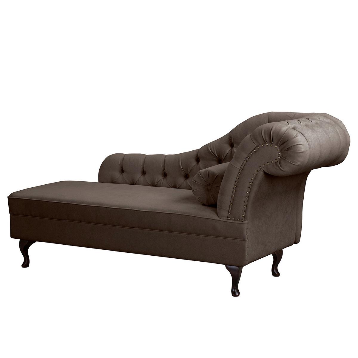 Récamiere Pako Graubraun B: 185cm - Graubraun/Braun, Design, Textil (185/93/75cm) - Livetastic