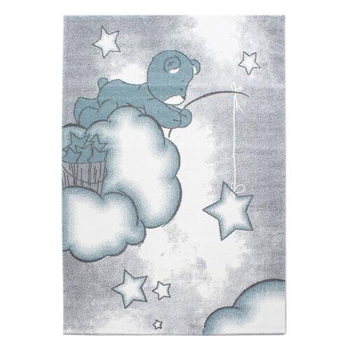 Kinderteppich Bär Blau/Grau/ Weiß Kids 120x170 cm - Blau/Weiß, Trend, Textil (120/170cm)