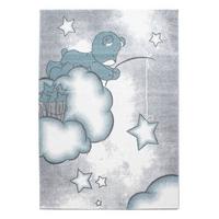 Kinderteppich Bär Blau/Grau/Weiß Kids 160x230 cm - Blau/Weiß, Trend, Textil (160/230cm)