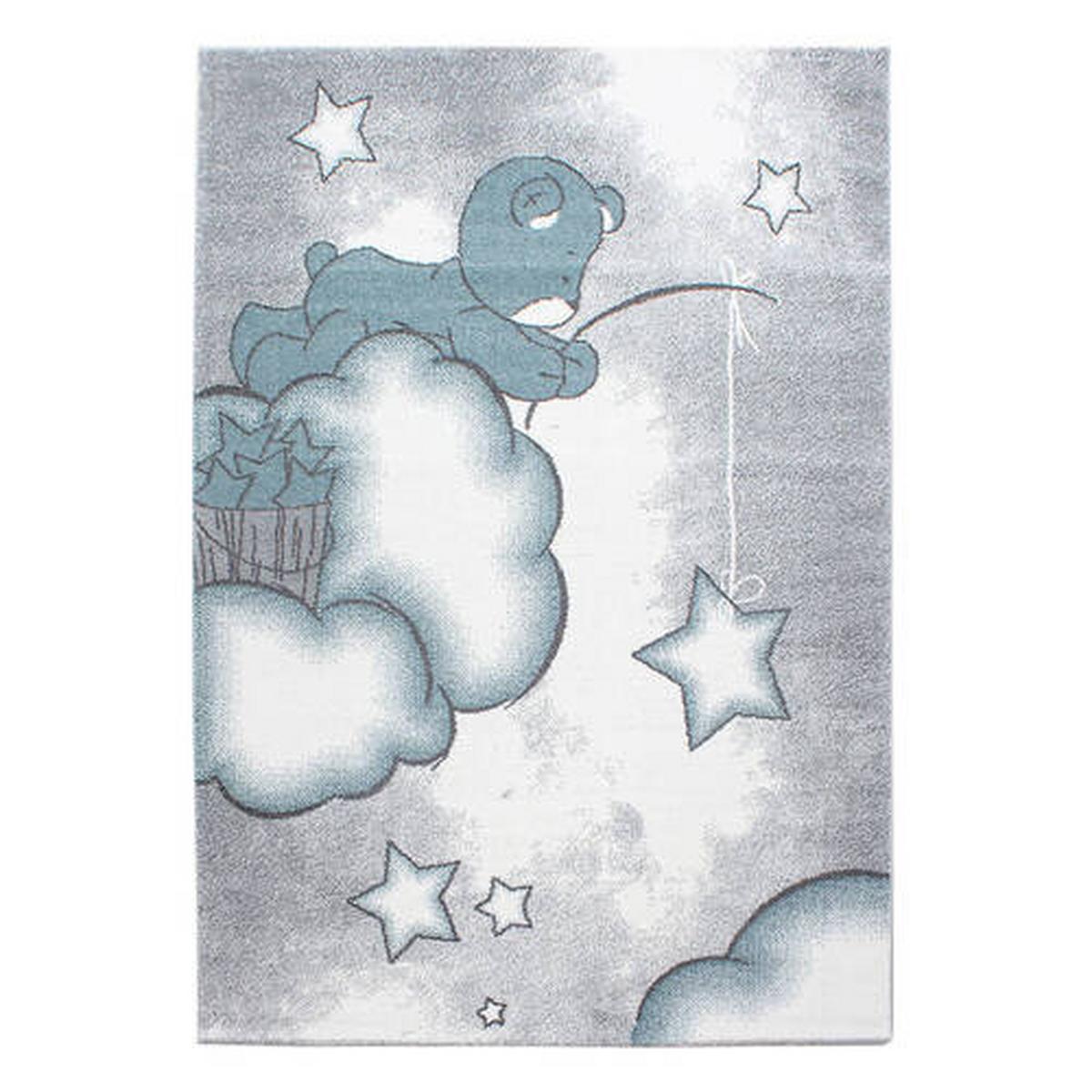 Kinderteppich Bär Blau/Grau/Weiß Kids 160x230 cm - Blau/Weiß, Trend, Textil (160/230cm)