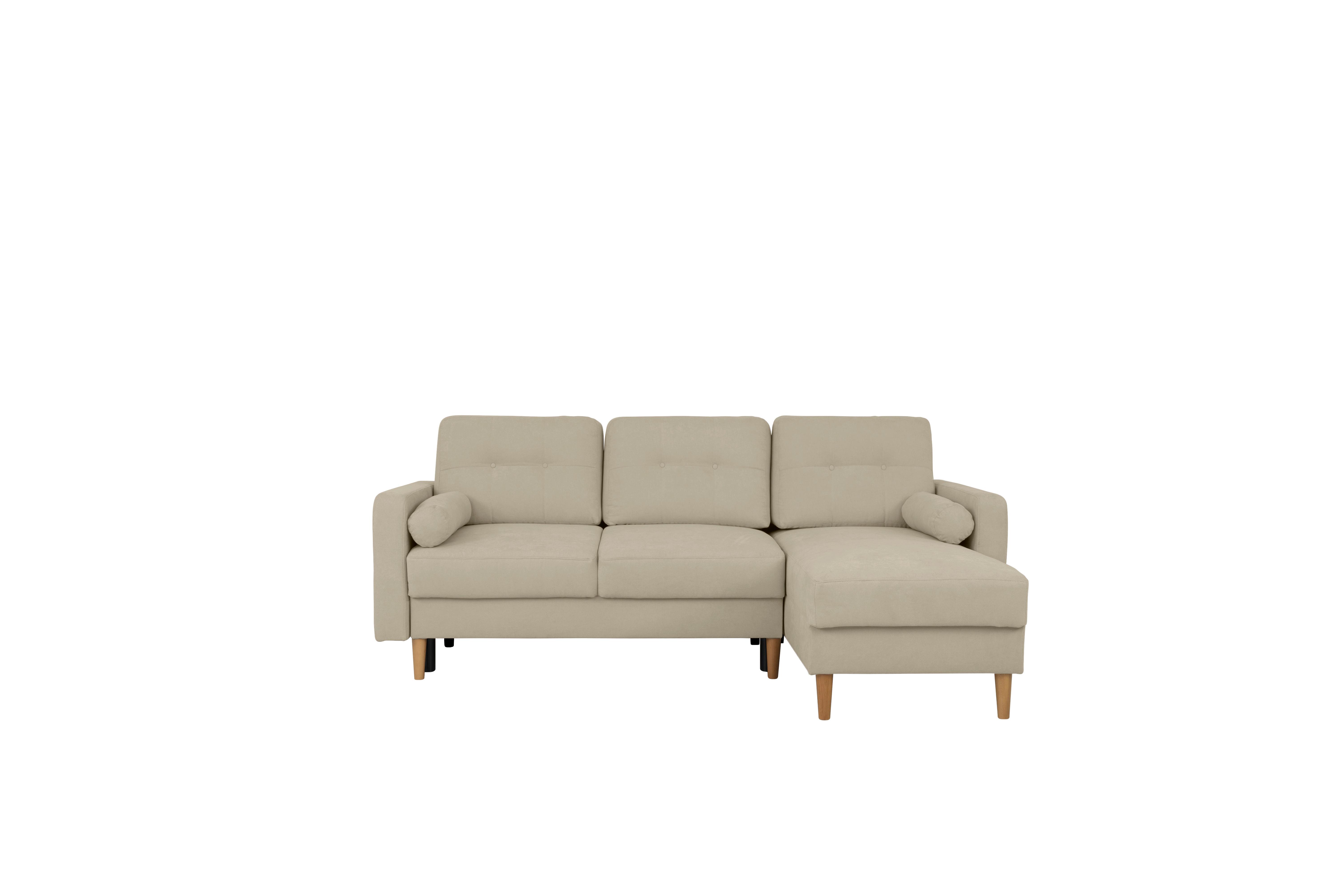 Ecksofa Noret, Taupe S: 223x157 Cm - Taupe/Buchefarben, Design, Textil (223/157cm) - MID.YOU