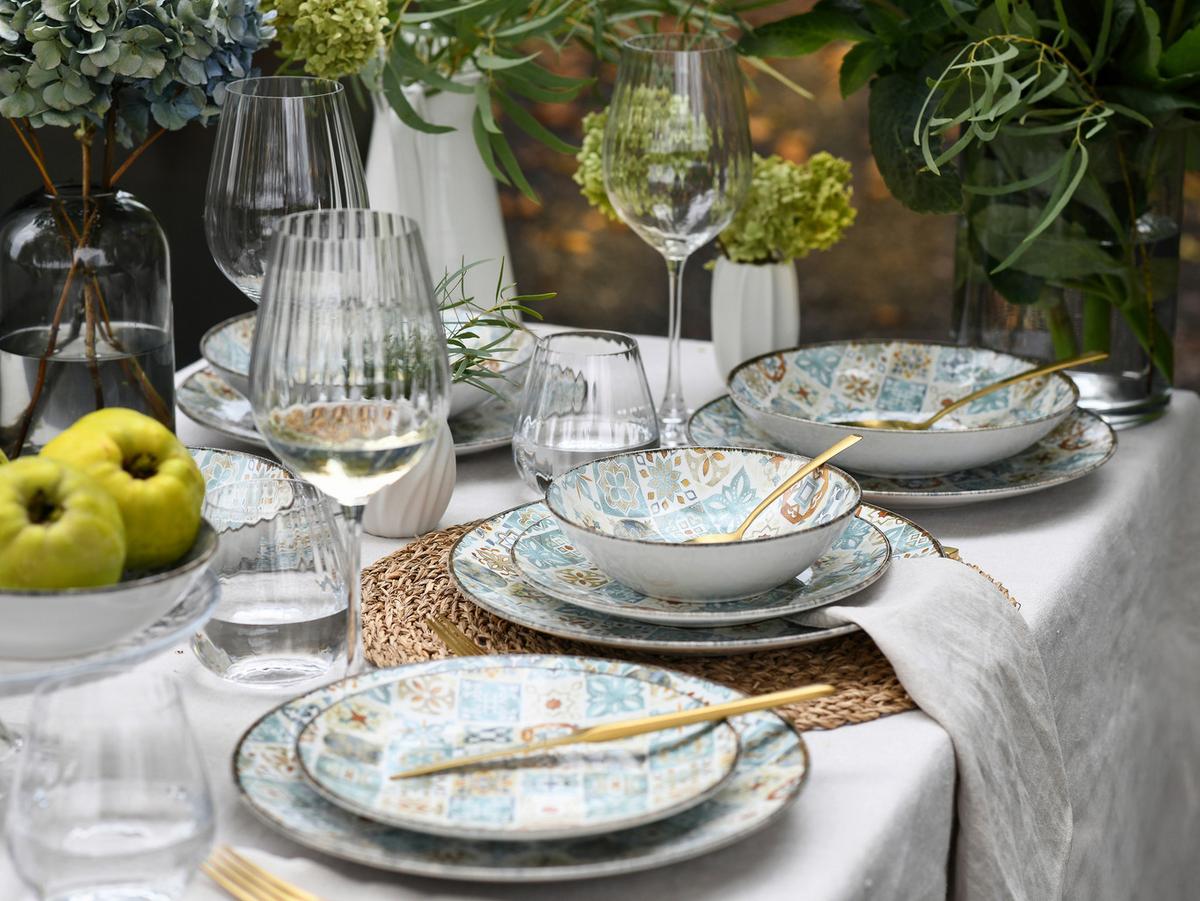 Tafelservice Mosaik 16-teilig, Multicolor - Multicolor, Basics, Keramik - Creatable