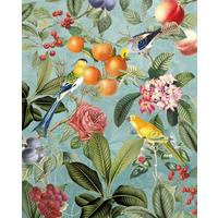 Vliestapete Birds And Berries - Multicolor, Basics (200/250cm) - Komar