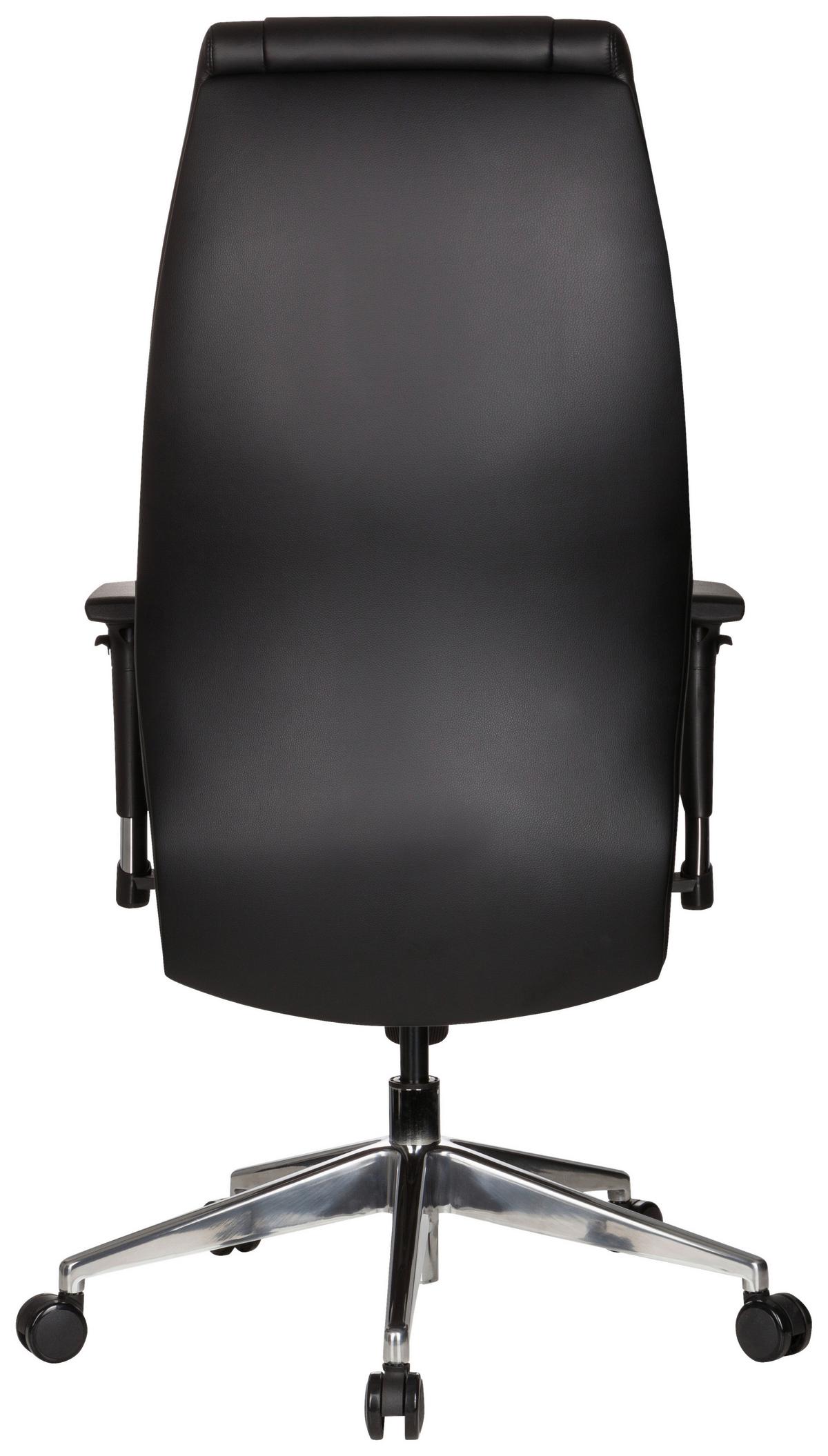 Chefsessel Vitoro Schwarz Bis 150 Kg - Silberfarben/Schwarz, Basics, Kunststoff/Textil (65/133/65cm) - MID.YOU