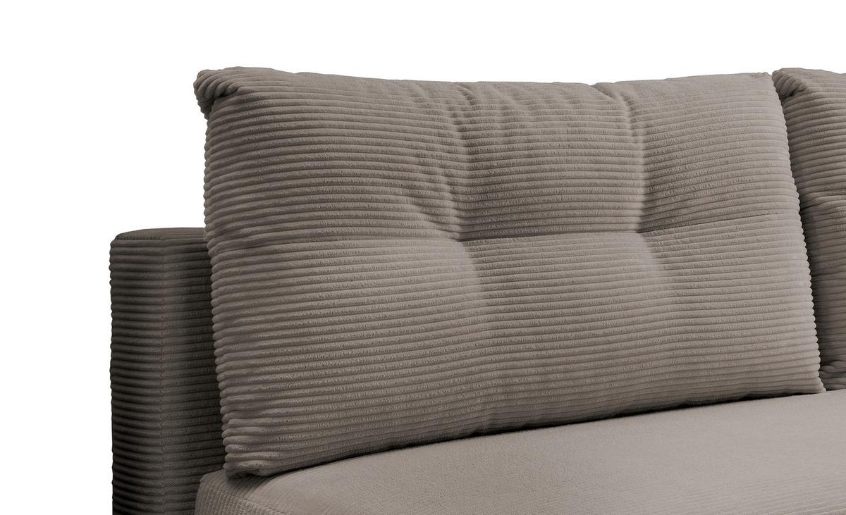 Schlafsofa Ari Graubraun Cord, B: 198 Cm - Chromfarben/Graubraun, MODERN, Textil (198/90/100cm) - Livetastic