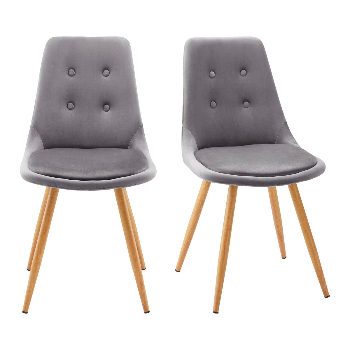 Jídelní židle IRIS - barvy dubu/tmavě šedá, Moderní, kov/textil (49/87/55cm) - Modern Living