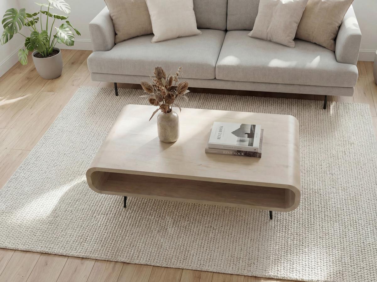COUCHTISCH Mangoholz B: 90cm - Schwarz/Weiß, Design, Holz/Metall (90/55/30cm) - Livetastic