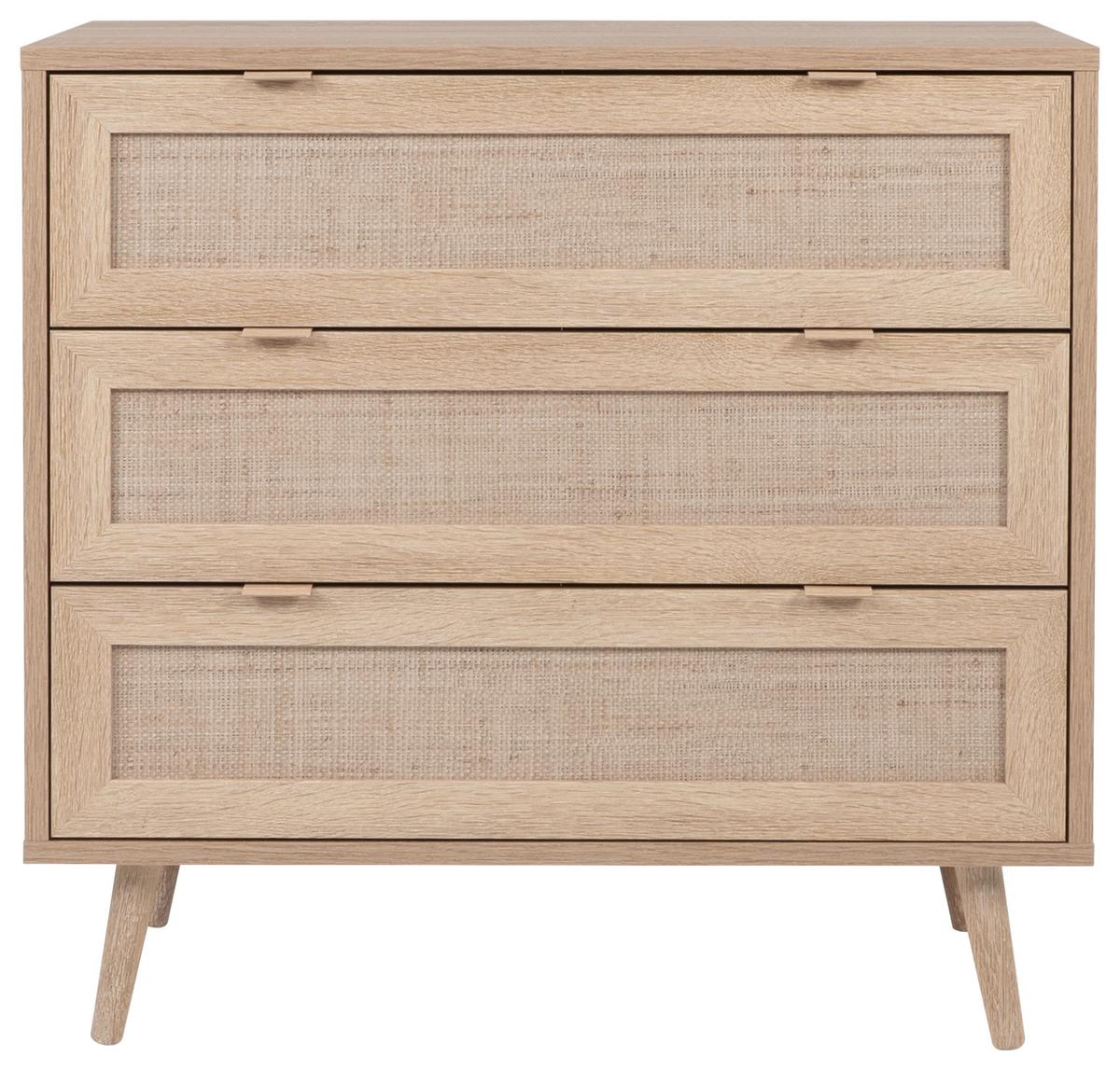 Kommode B 80 Cm Bali, Sonoma Eiche/geflechtsoptik - Sonoma Eiche, Natur, Holzwerkstoff (80/80/40cm) - MID.YOU