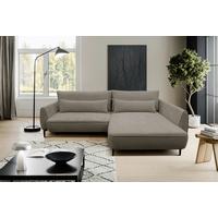 Ecksofa Abriamo Beige 273x204 cm - Beige/Schwarz, Design, Textil (273/204cm) - MID.YOU