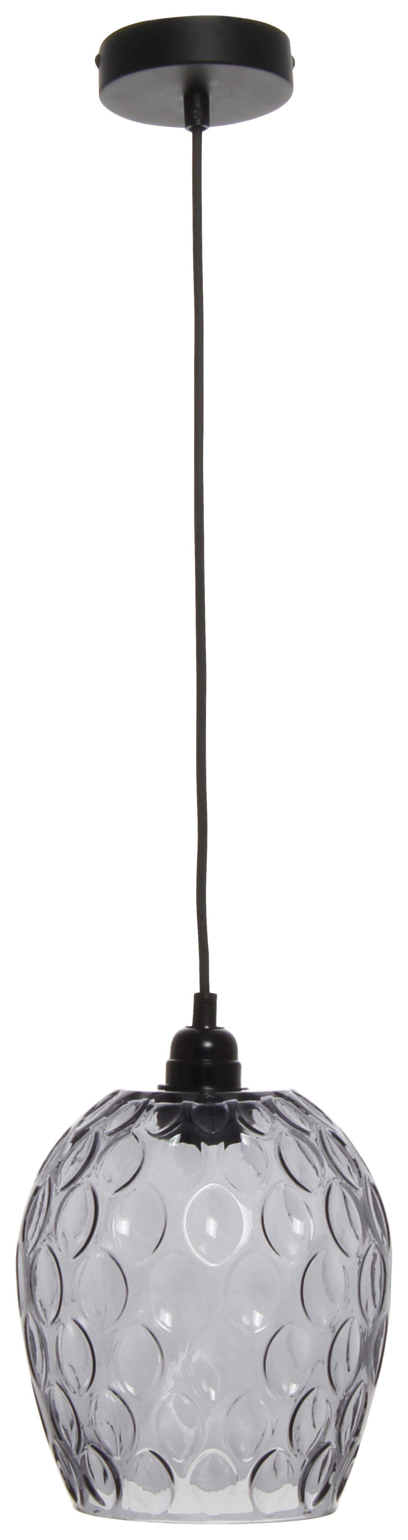 Hängeleuchte Corona Grau B: 18 cm - Grau, Basics, Glas (18/18/27cm) - Kayoom