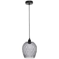 Hängeleuchte Corona Grau B: 18 cm - Grau, Basics, Glas (18/18/27cm) - Kayoom