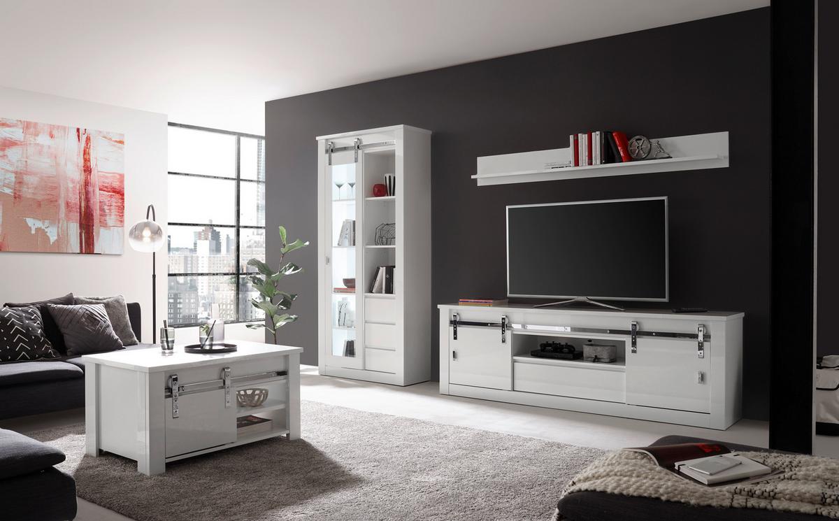 Couchtisch Daytona Weiß/Weiß Hg B: 93 cm - Weiß Hochglanz/Weiß, Design, Holzwerkstoff (93/50/60cm) - Livetastic