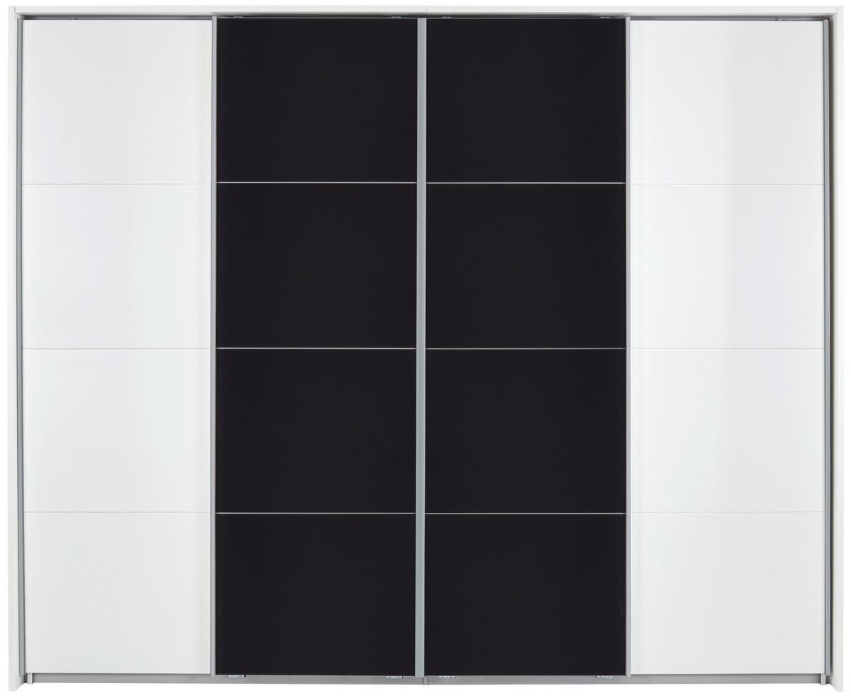Skriňa s pos. dverami BENSHEIM š. 361 cm - biela/tmavosivá, Modern, kov/kompozitné drevo (361/230/62cm) - James Wood