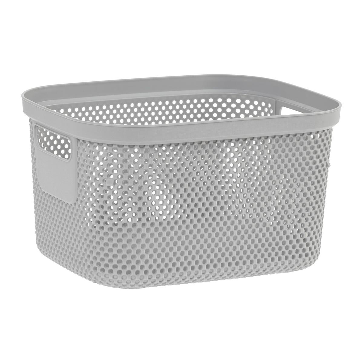 KOŠÍK NA DROBNOSTI STINE -M- CA. 6L - šedá, Moderní, plast (27/21,5/15cm)