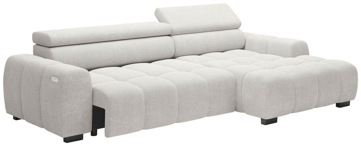 Ecksofa Fargo S Greige, B: 285 cm - Greige/Schwarz, Trend, Textil (285/168cm)
