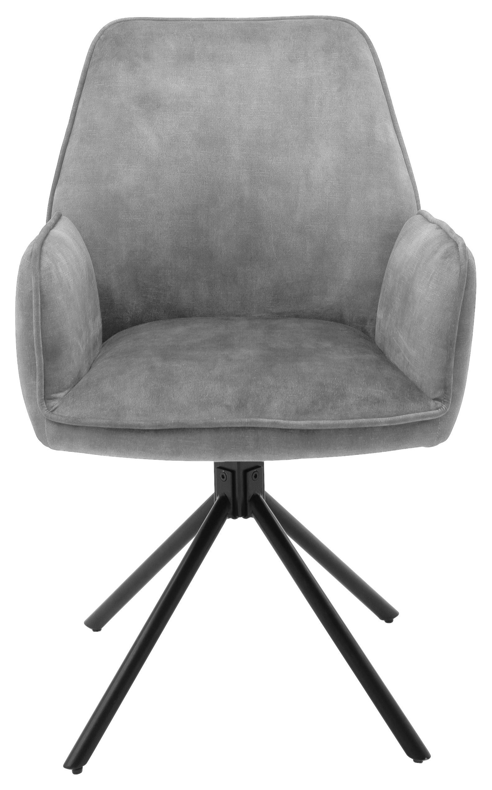 ŽIDLE S PODRUČKAMI OTTAWA - šedá/černá, Moderní, kov/textil (60/89/64cm) - Premium Living