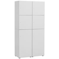 Spind Locked, Weiß B: 90,8 cm - Weiß, Design, Holzwerkstoff (90,8/185,2/40,65cm) - MID.YOU