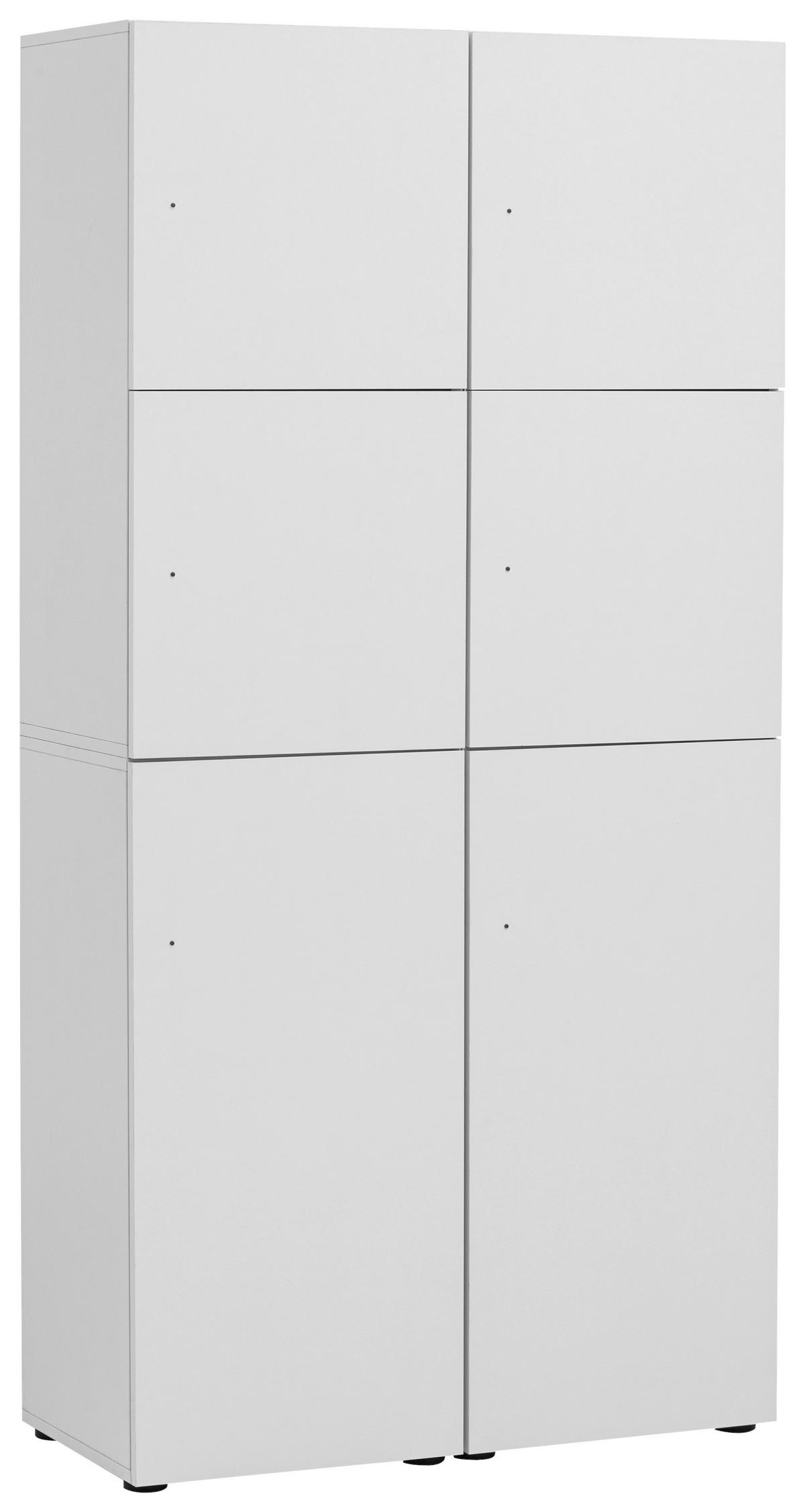 Spind Locked, Weiß B: 90,8 cm - Weiß, Design, Holzwerkstoff (90,8/185,2/40,65cm) - MID.YOU