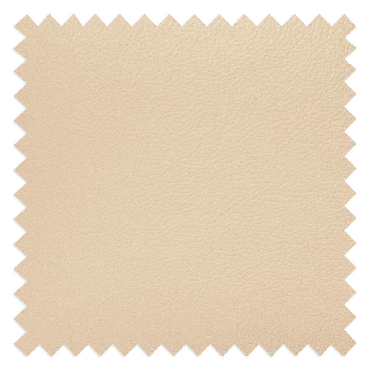 Ecksofa Luna Teilleder Beige 194x242 - Chromfarben/Beige, Design, Leder/Textil (194/242cm) - Livetastic