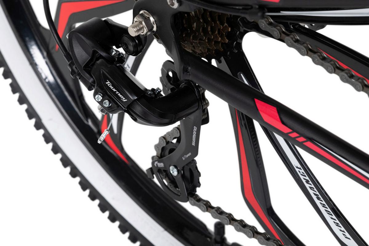 Mountainbike Fully 27,5 Zoll Scrawler 21 Gänge - Rot/Schwarz, Basics, Metall (139/80/21cm) - KS Cycling