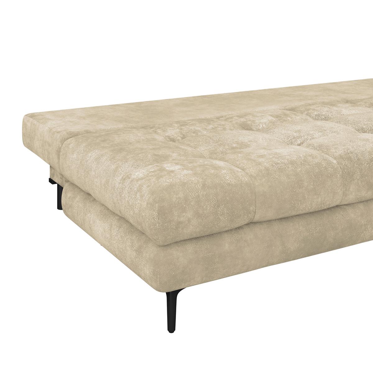 Schlafsofa Perla Beige B: 203 cm - Beige/Schwarz, KONVENTIONELL, Textil (203/94/96cm)