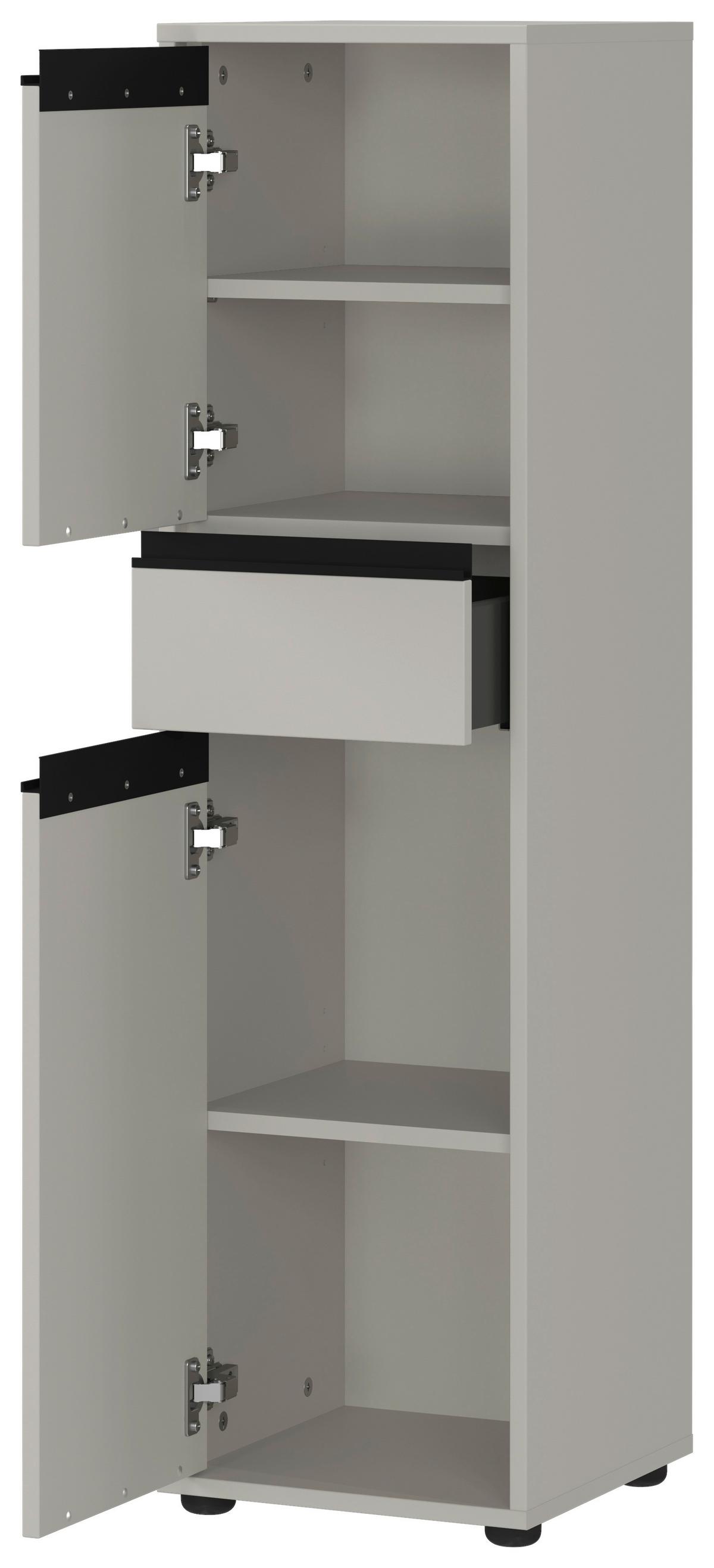 Midischrank Gw-Lemont Steingrau - Schwarz/Grau, MODERN, Holzwerkstoff (33/121/34cm) - Germania