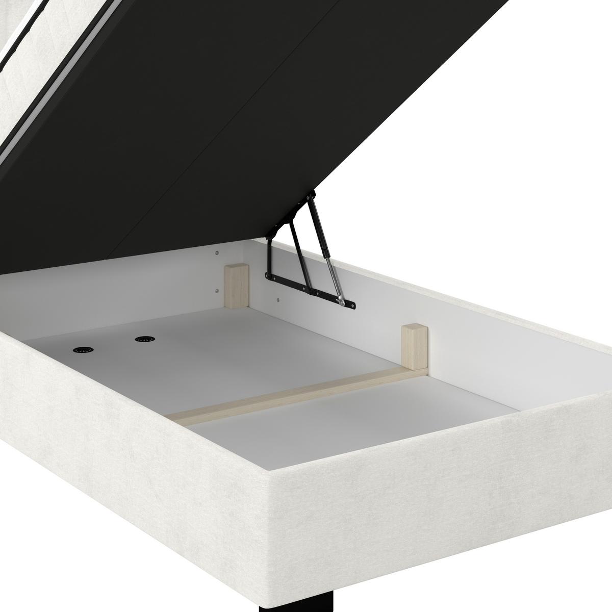 Boxbett Maya 120 - Creme/Schwarz, MODERN, Holz/Holzwerkstoff (120/200cm)