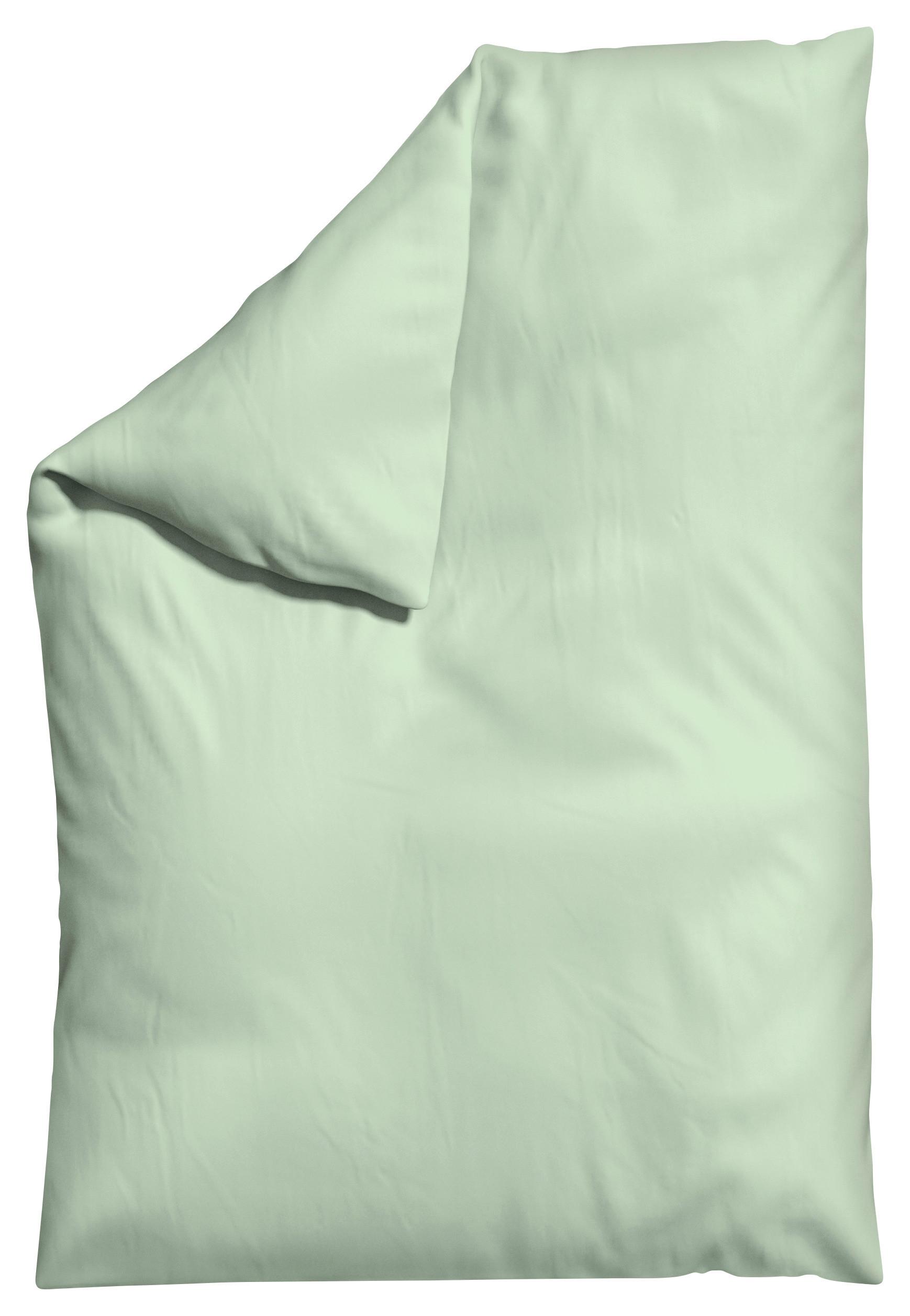 Bettdeckenbezug Knitted Jersey 135-140x200cm Hellgrün - Hellgrün, Basics, Textil (135-140/200cm) - Schlafgut