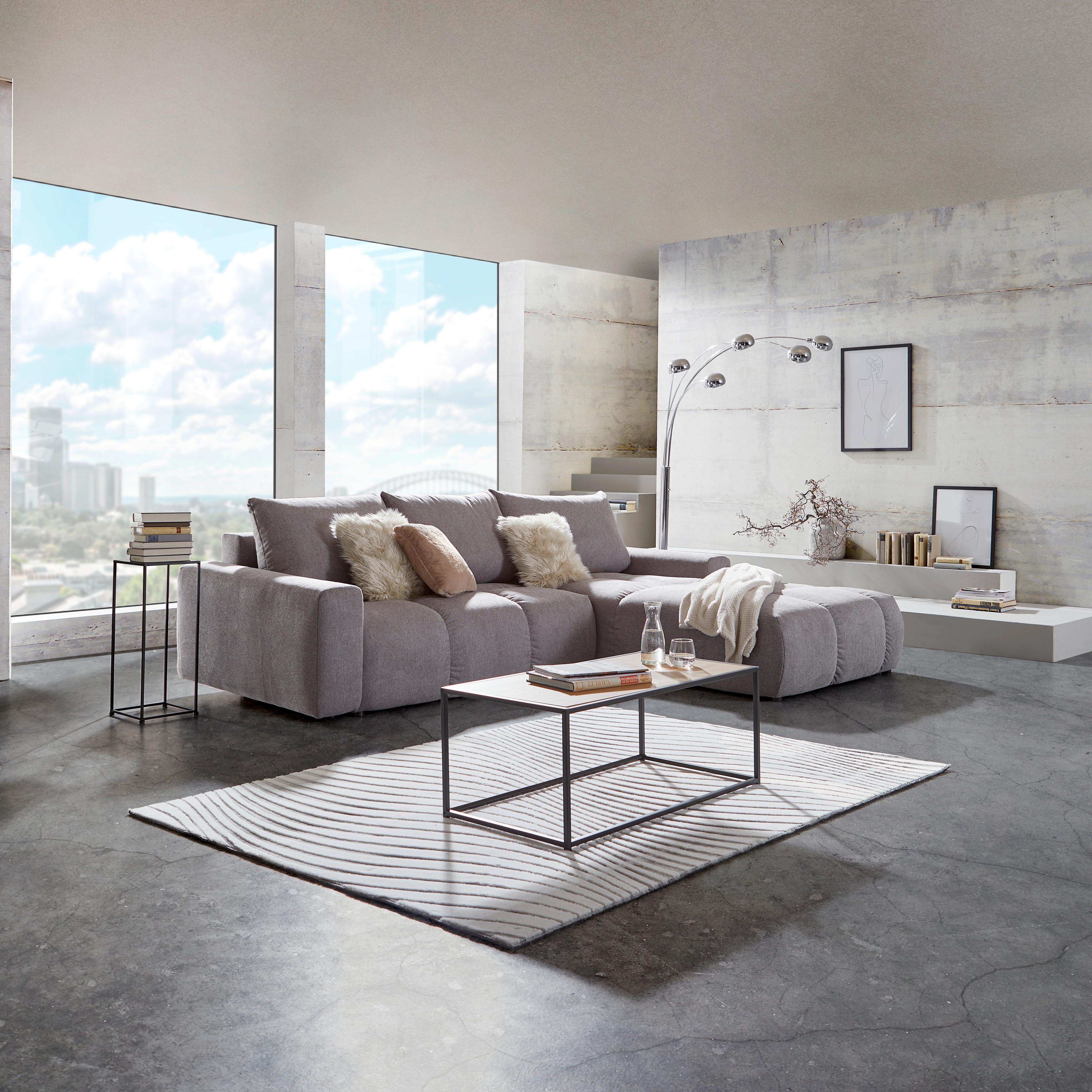 Ecksofa mit Schlaffunktion + Bettkasten Atlantic Grau - Grau, Design, Textil (305/90/214cm) - Luca Bessoni