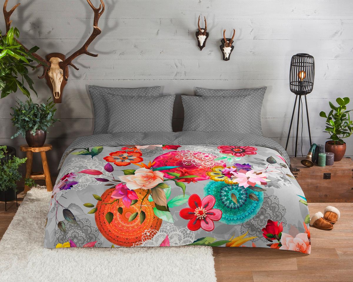 BETTWÄSCHE ISAREA - Multicolor/Grau, Design, Textil (140/200cm)