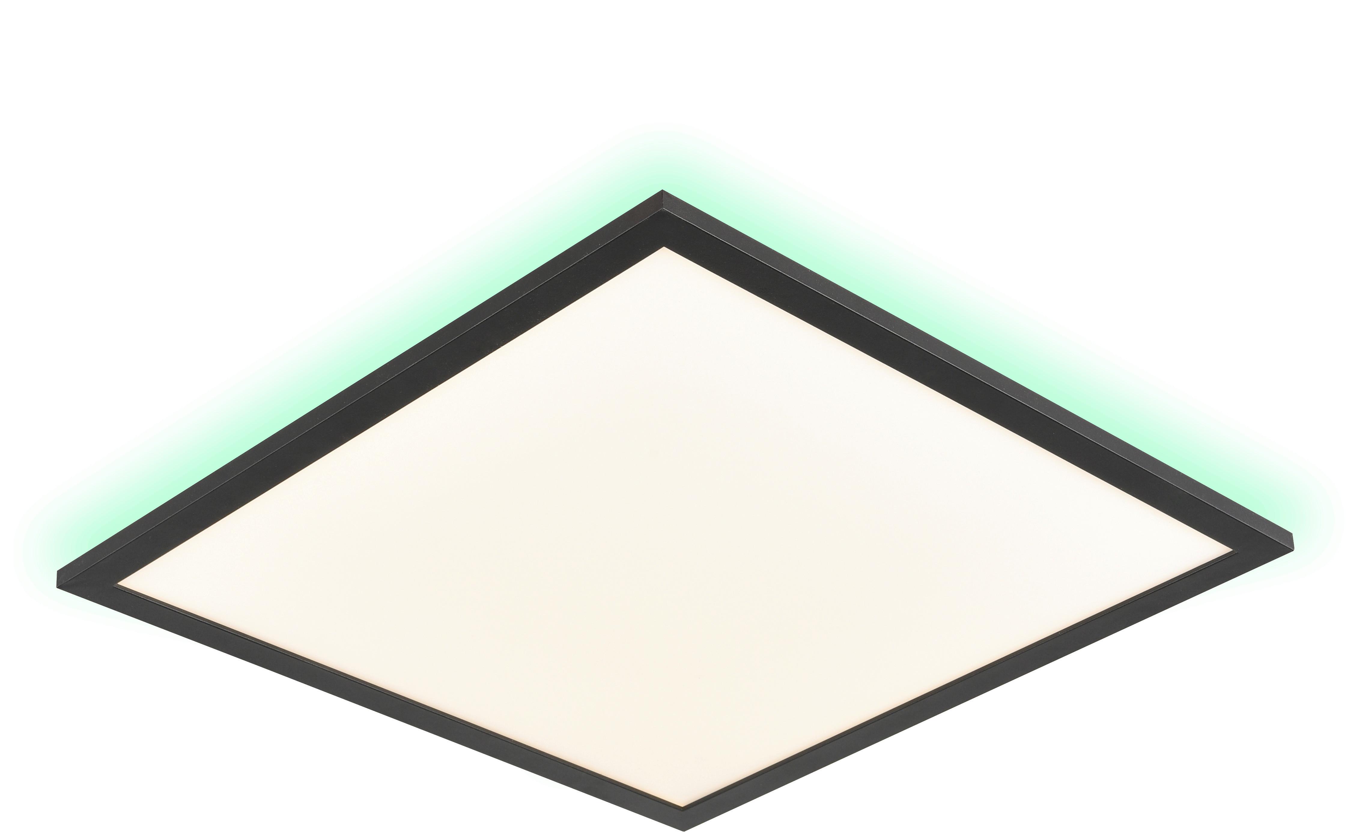 Stropní Led Svítidlo Biro, 45/45cm - bílá/černá, Romantický / Rustikální, kov/plast (45/45/7,5cm) - Modern Living
