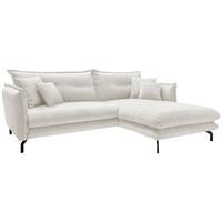 Ecksofa Lava Creme S: 255x180 cm - Creme/Schwarz, Design, Textil (255/180cm) - Livetastic